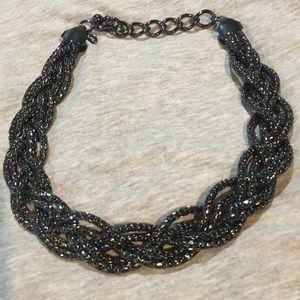 Express 20” black jet braided necklace